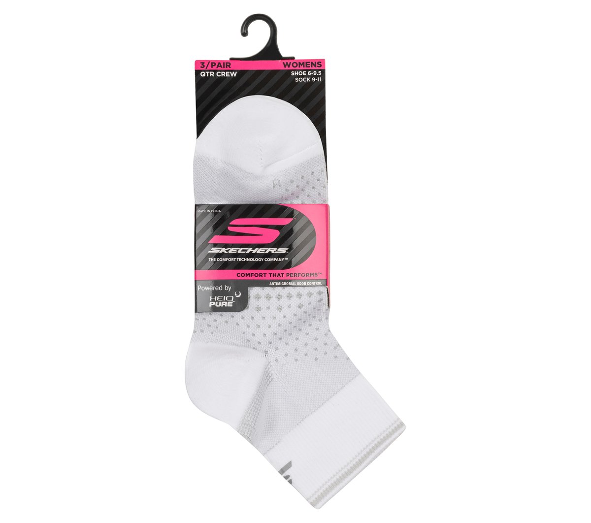 Skechers Smart Buy - 3 Pack Women's Reflective Performance Quarter Socks