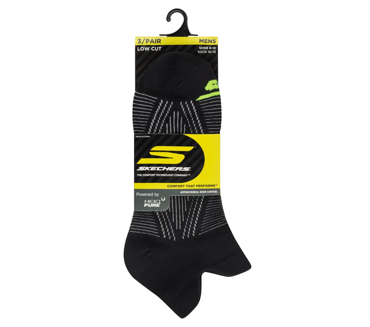 Skechers New - 3 Pack Men's Performance Low Cut Pattern Socks