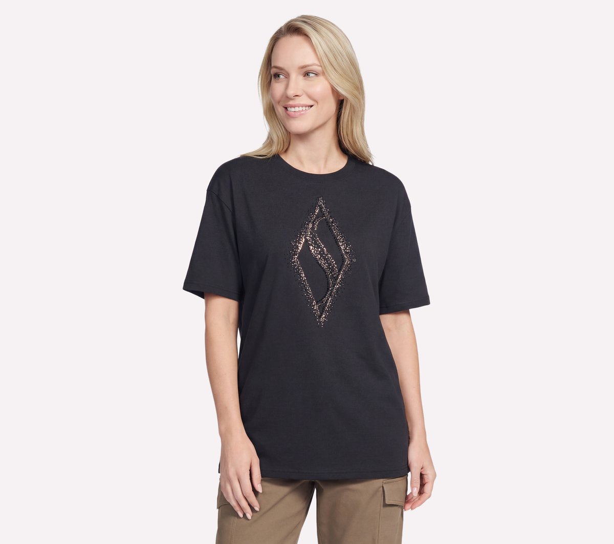 Skechers New - Gold Splatter Diamond Short Sleeve Tee
