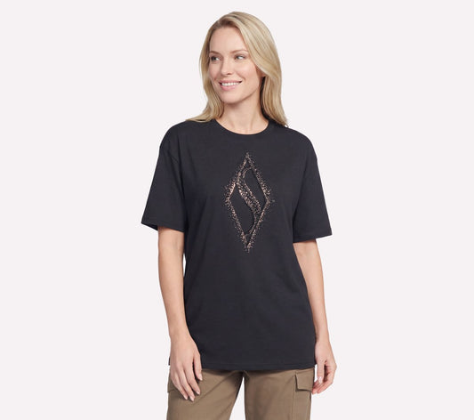 Skechers New - Gold Splatter Diamond Short Sleeve Tee