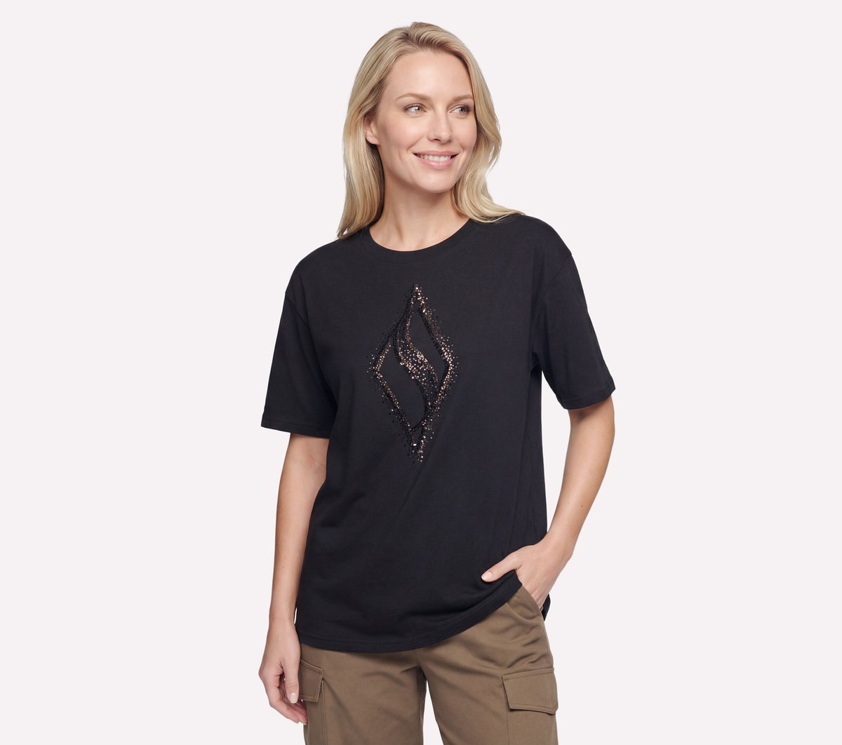 Skechers New - Gold Splatter Diamond Short Sleeve Tee