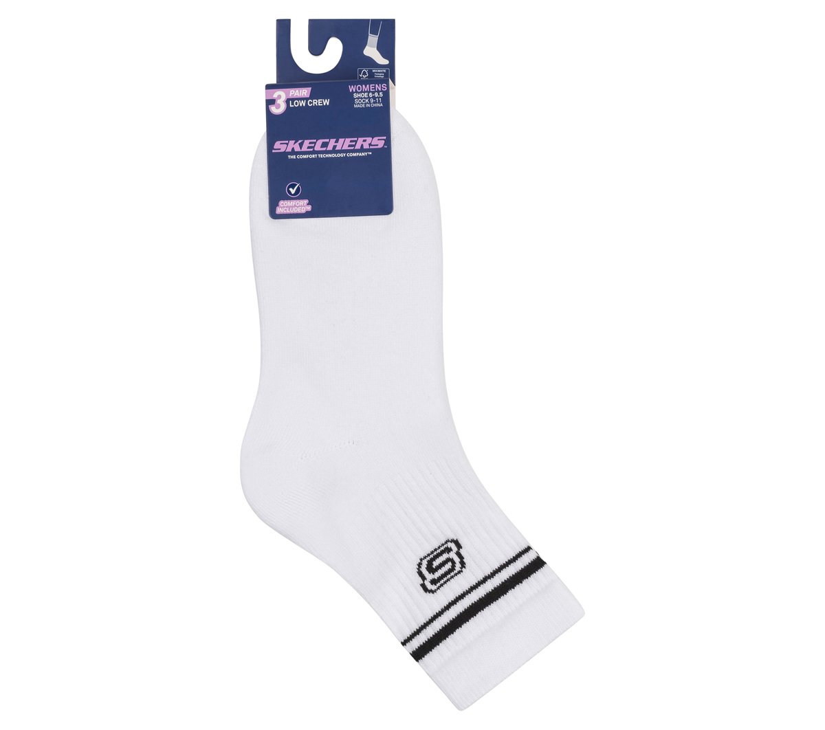 Skechers Recommended - 3 Pack Women's Low Crew Varsity Socks