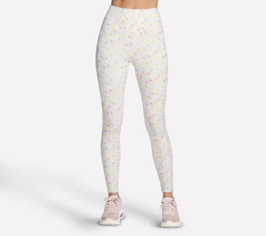 Skechers Smart Buy - GO WALK Rib Floral Full Length High-Waisted Legging