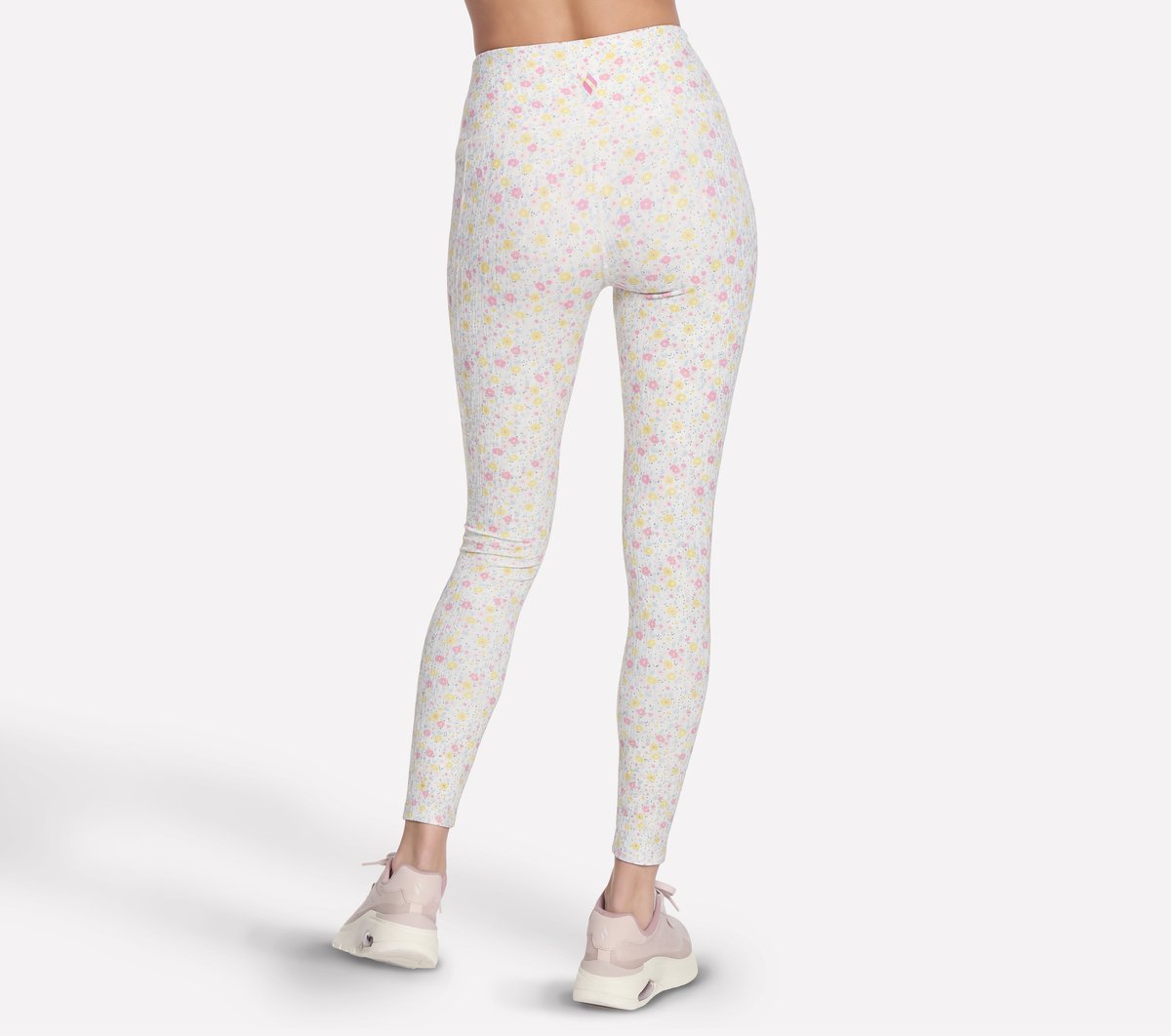 Skechers Smart Buy - GO WALK Rib Floral Full Length High-Waisted Legging