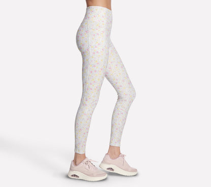 Skechers Smart Buy - GO WALK Rib Floral Full Length High-Waisted Legging