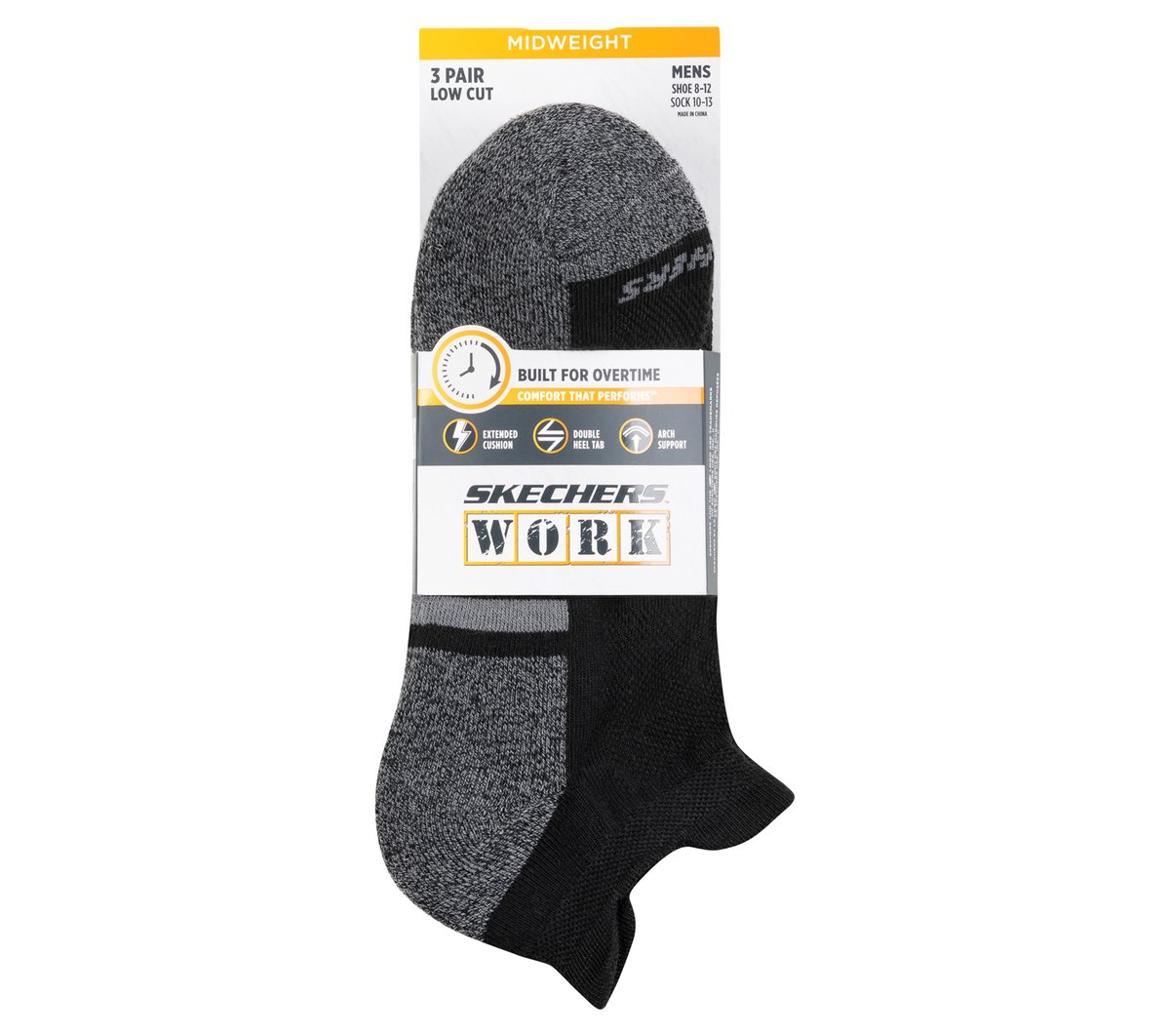 Skechers Value - Lowcut Heel Tab Work Socks - 3 Pack