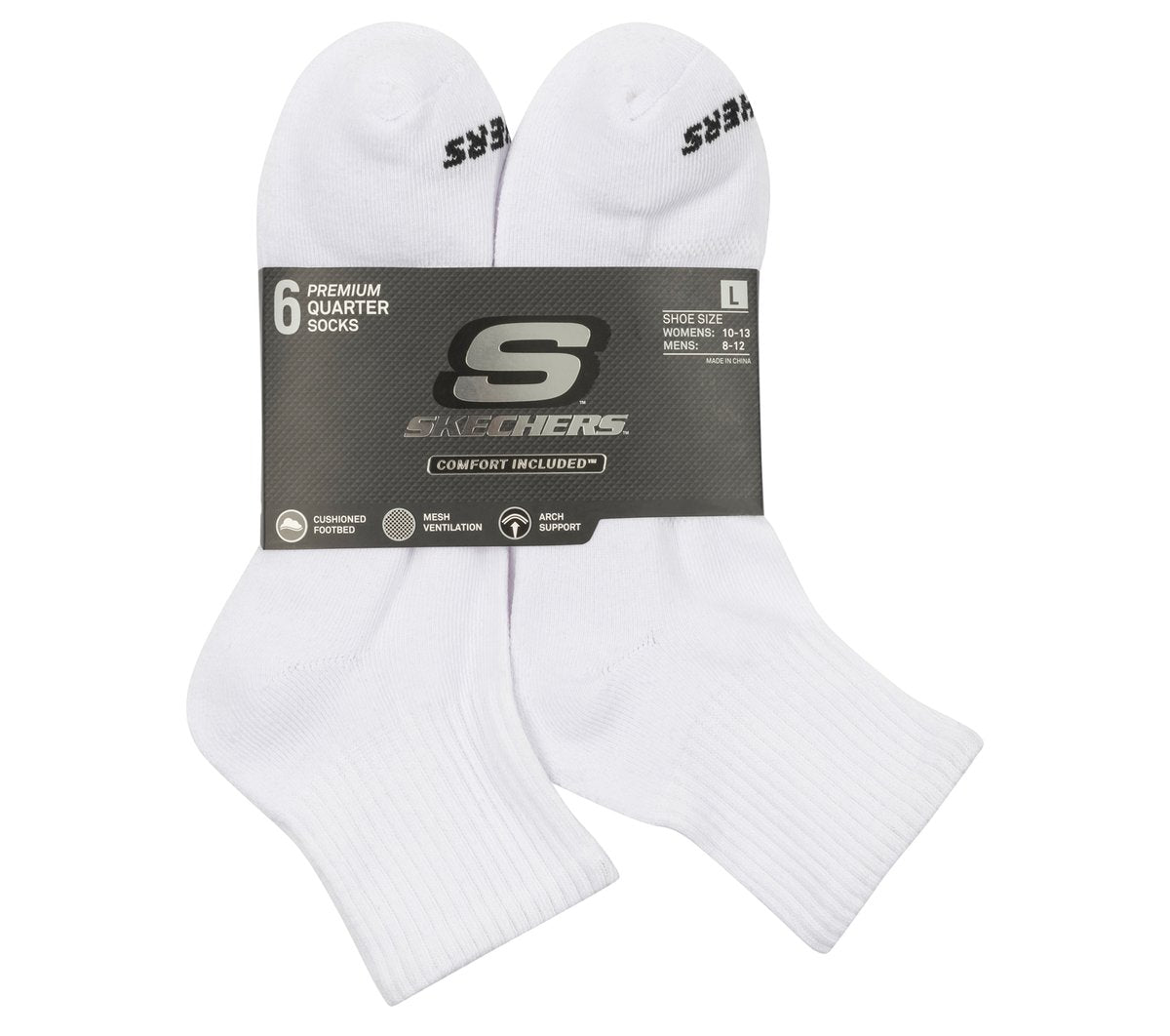 Skechers Smart Buy - 6 Pack Core Quarter Large Socks