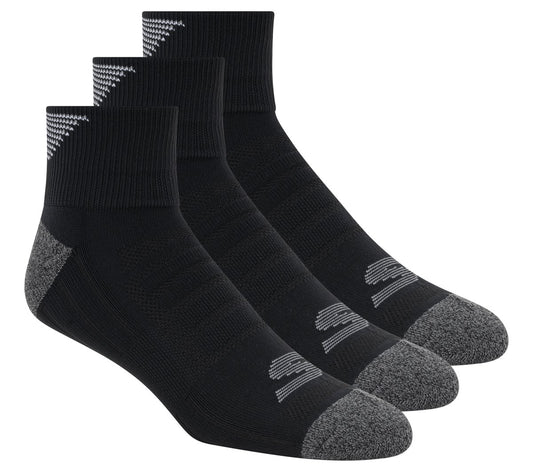 Skechers Recommended - 3 Pack Men's Half Terry Quarter Crew Socks