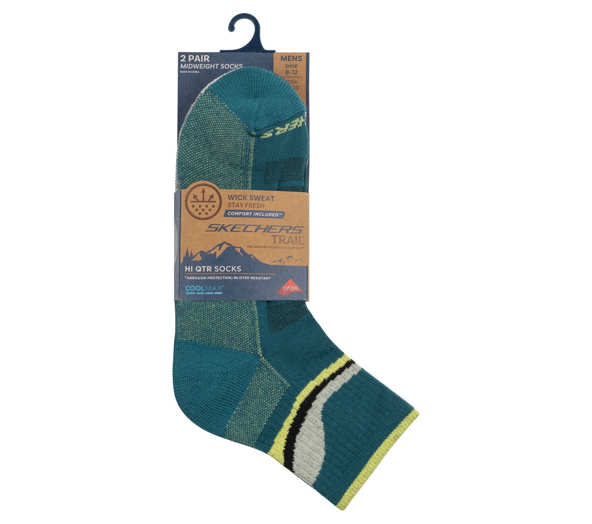 Skechers Everyday - 2 Pack Men's Quarter Trail Socks