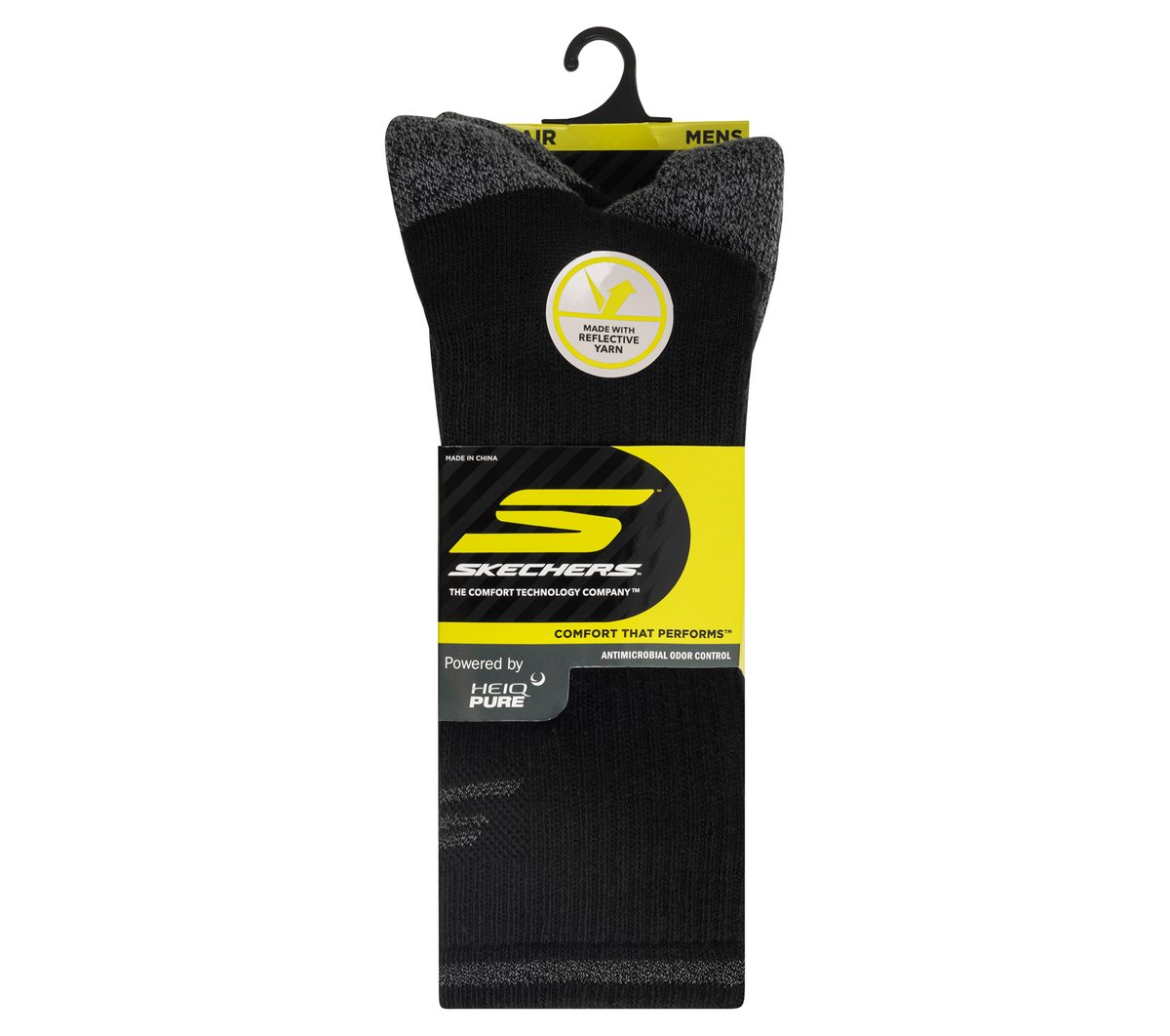 Skechers Exclusive - 3 Pack Men's Reflective Performance Crew Socks