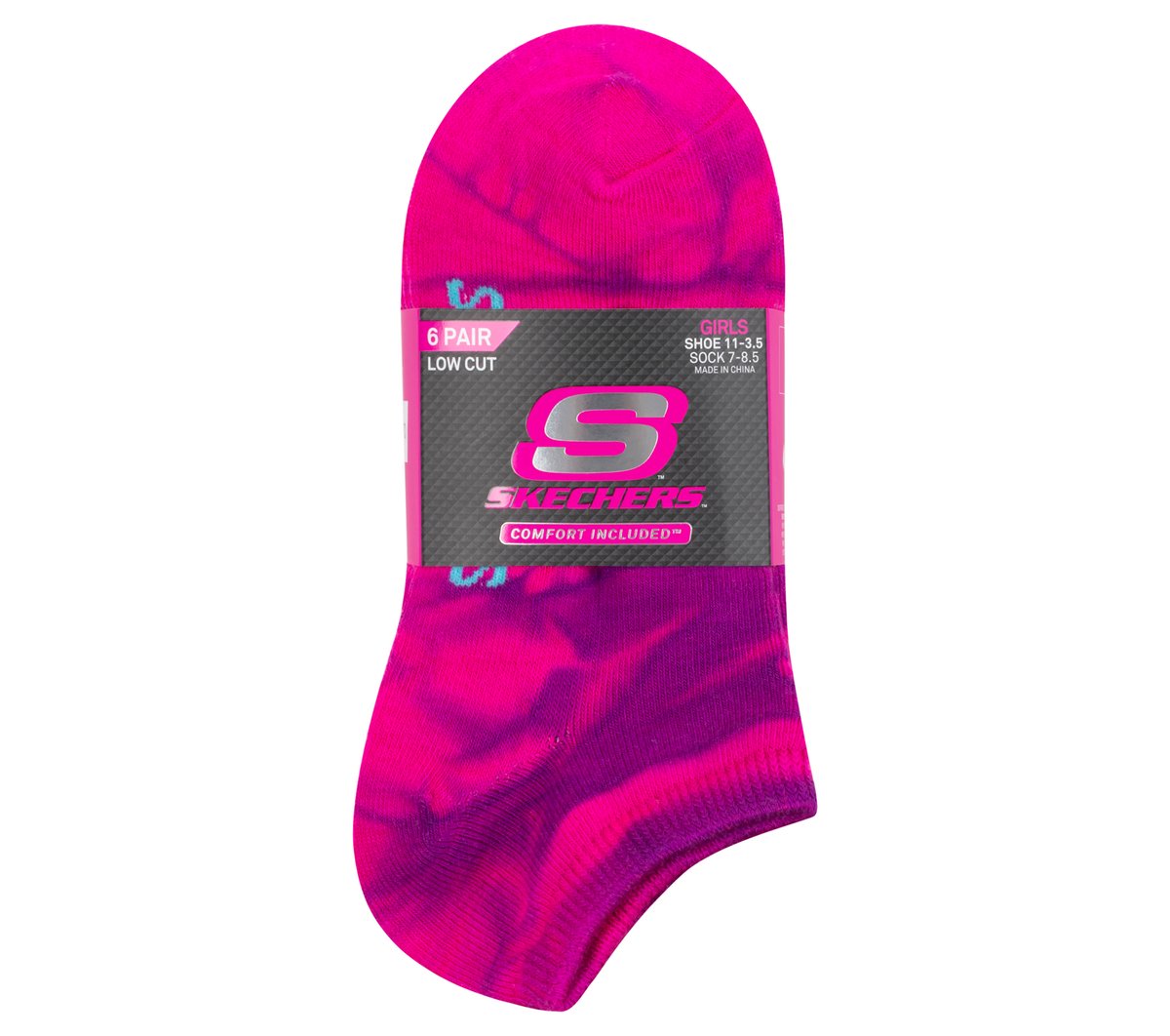 Skechers Sale - 6 Pack Girls' Tie Dye Fashion Socks