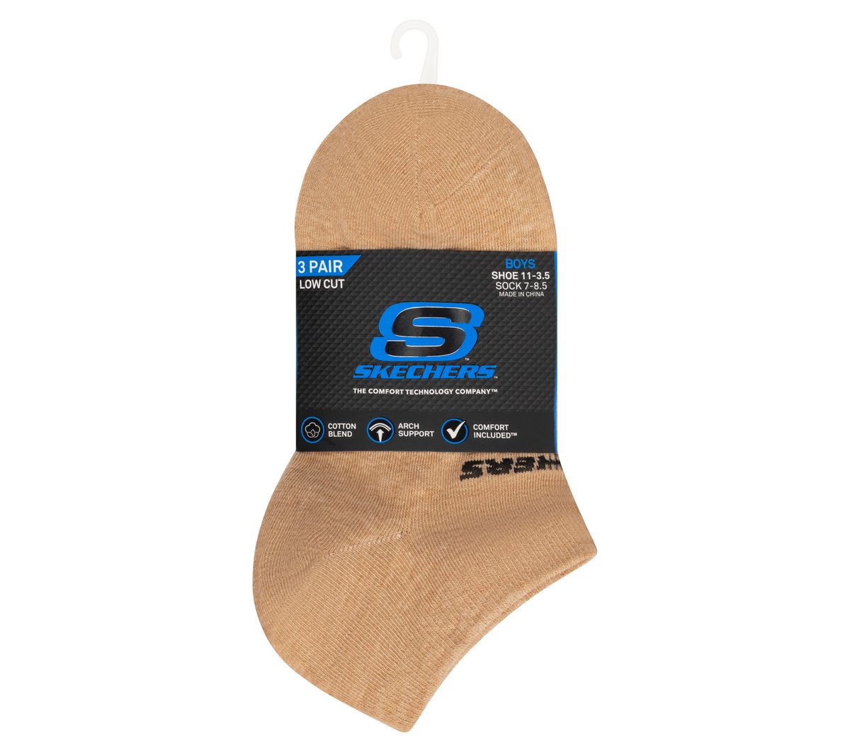 Skechers Deals - 3 Pack Boys' Low Cut Cotton Socks
