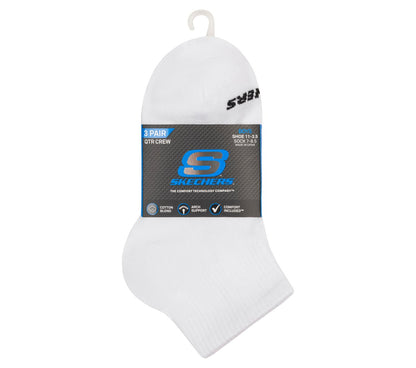 Skechers Recommended - 3 Pack Boys' Quarter Crew Cotton Socks