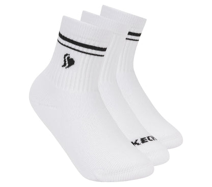 Skechers Recommended - 3 Pack Girls' Low Crew Ribbed Socks