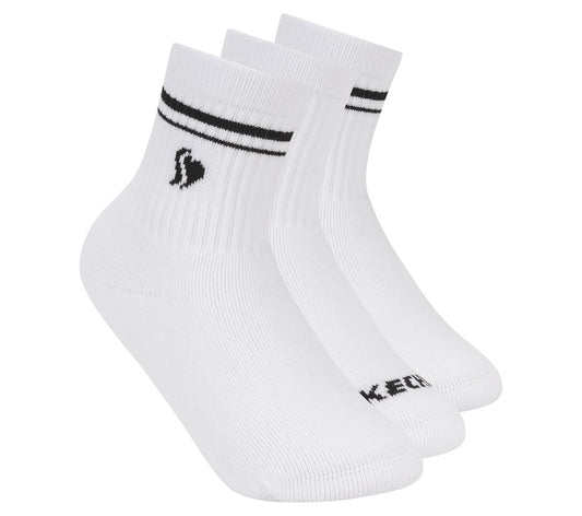 Skechers Recommended - 3 Pack Girls' Low Crew Ribbed Socks