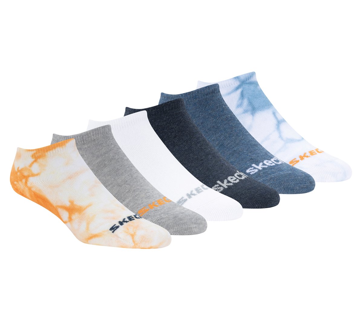 Skechers Value - Cotton Tie-Dye No-Show Socks - 6 Pack